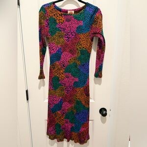 Farm Rio Abstract Leopard Midi Dress